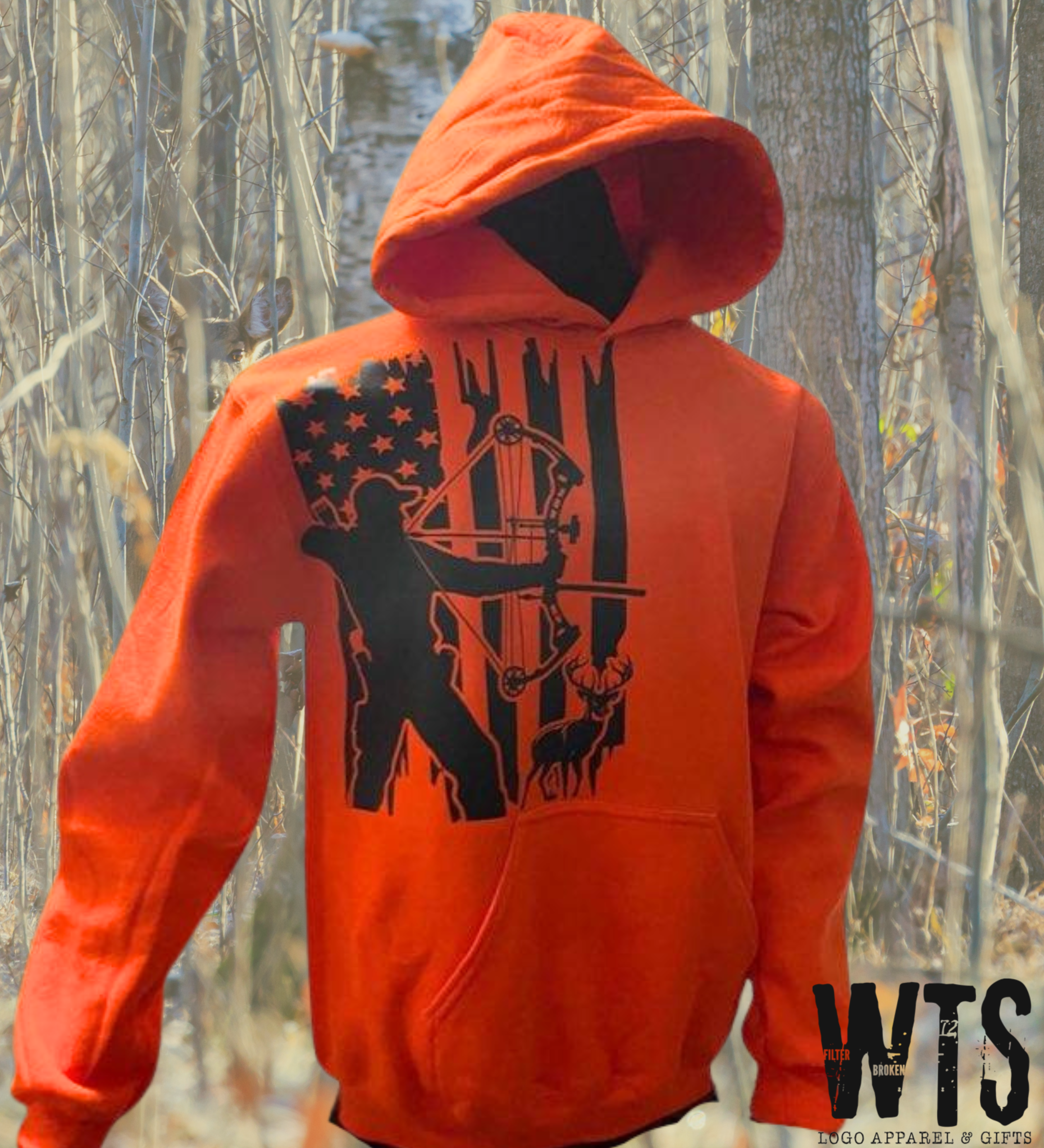 Bow Hunter and Flag Sweatshirt